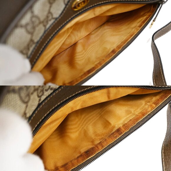 GUCCI Logo Sherry GG Pattern Shoulder Bag PVC Leather Brown Italy 32YH591 - Picture 13 of 16